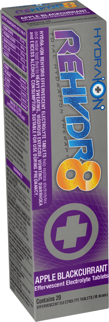 REHYDR8 Total Hydration Therapy <br> Effervescent Electrolyte <br> 20 Tablets -  <br> Apple Blackcurrant